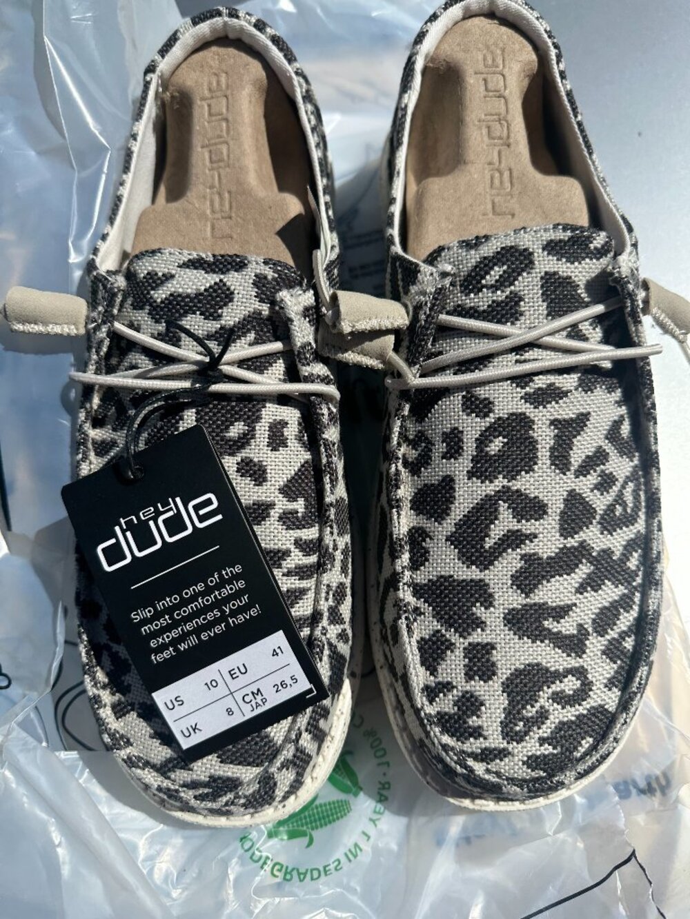 HEY DUDE WENDY CHEETAH GREY 10